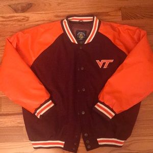 Virginia Tech VT leather coat Mens XL EUC